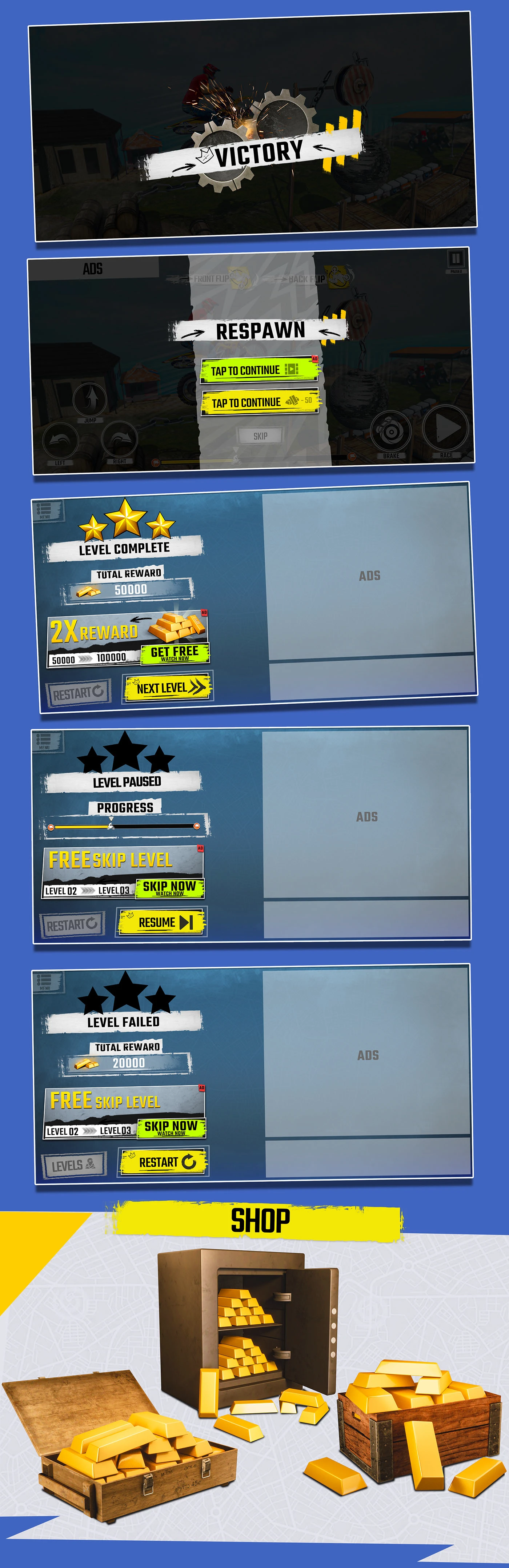 Mountain Bike Stunt Racing - Complete UI Flow - 4