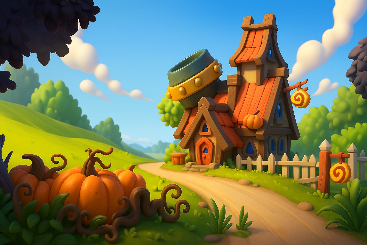 Whimsical Village Scene